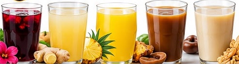 Bissap, jus de gingembre, d’ananas, de tamarin et de baobab